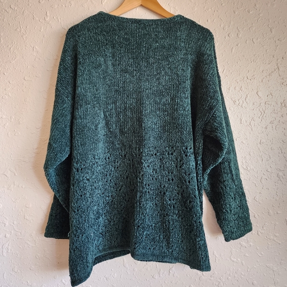 Vintage Crewneck Sweater Emerald Green - Picture 2 of 6
